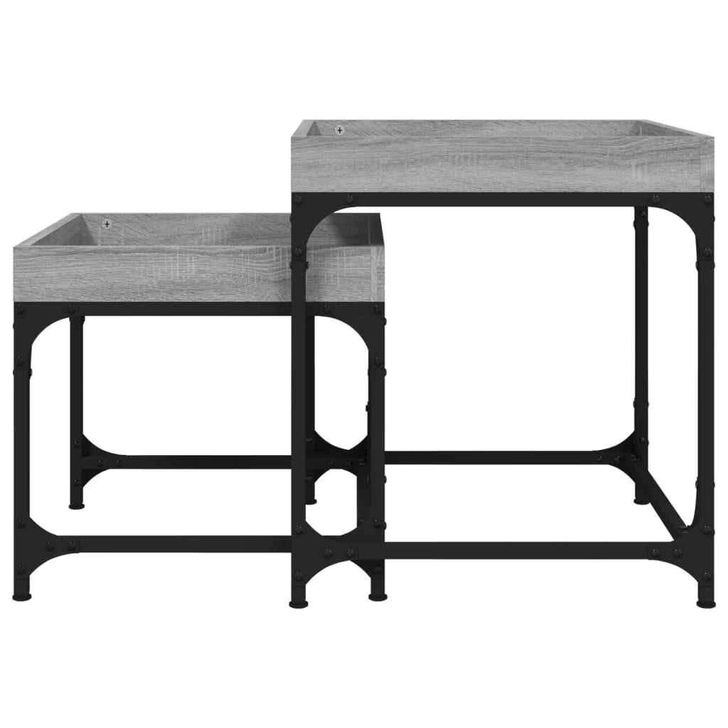 Side Tables 2 Pcs Engineered Wood
