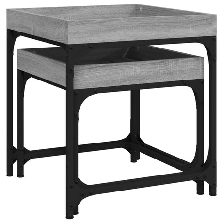 Side Tables 2 Pcs Engineered Wood
