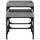 Side Tables 2 Pcs Engineered Wood