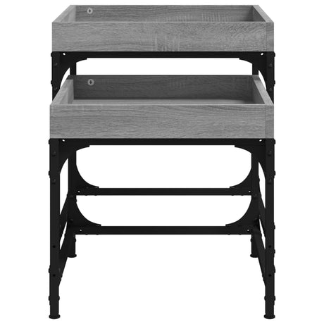 Side Tables 2 Pcs Engineered Wood