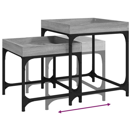 Side Tables 2 Pcs Engineered Wood