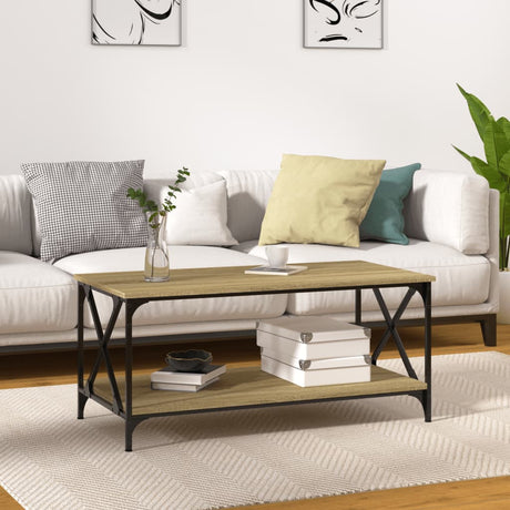 Coffee Table 80X50X45 Cm Engineered Wood And Iron