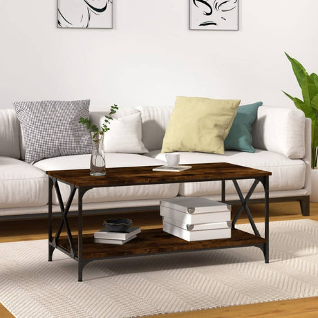 Coffee Table 80X50X45 Cm Engineered Wood And Iron