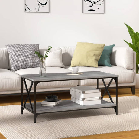 Coffee Table 80X50X45 Cm Engineered Wood And Iron