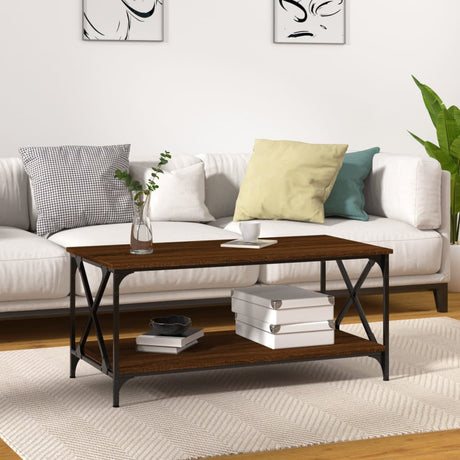 Coffee Table 80X50X45 Cm Engineered Wood And Iron