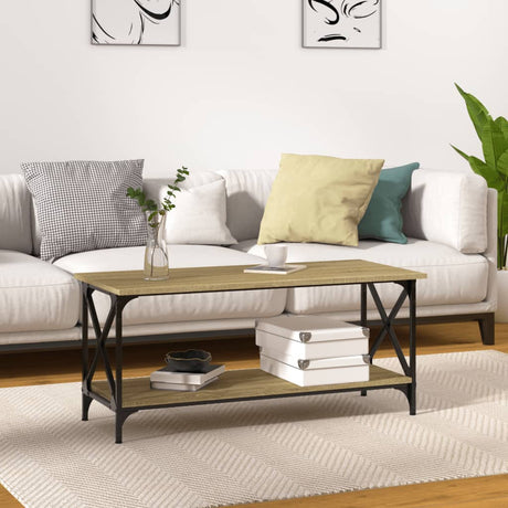 Coffee Table 80X50X45 Cm Engineered Wood And Iron