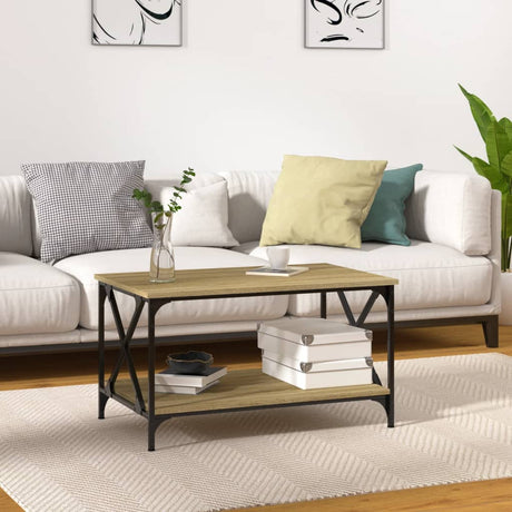Coffee Table 80X50X45 Cm Engineered Wood And Iron