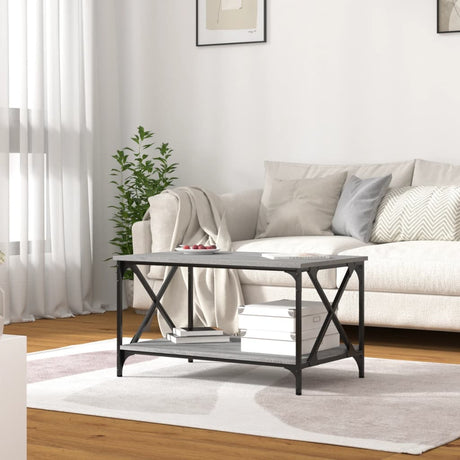 Coffee Table 80X50X45 Cm Engineered Wood And Iron