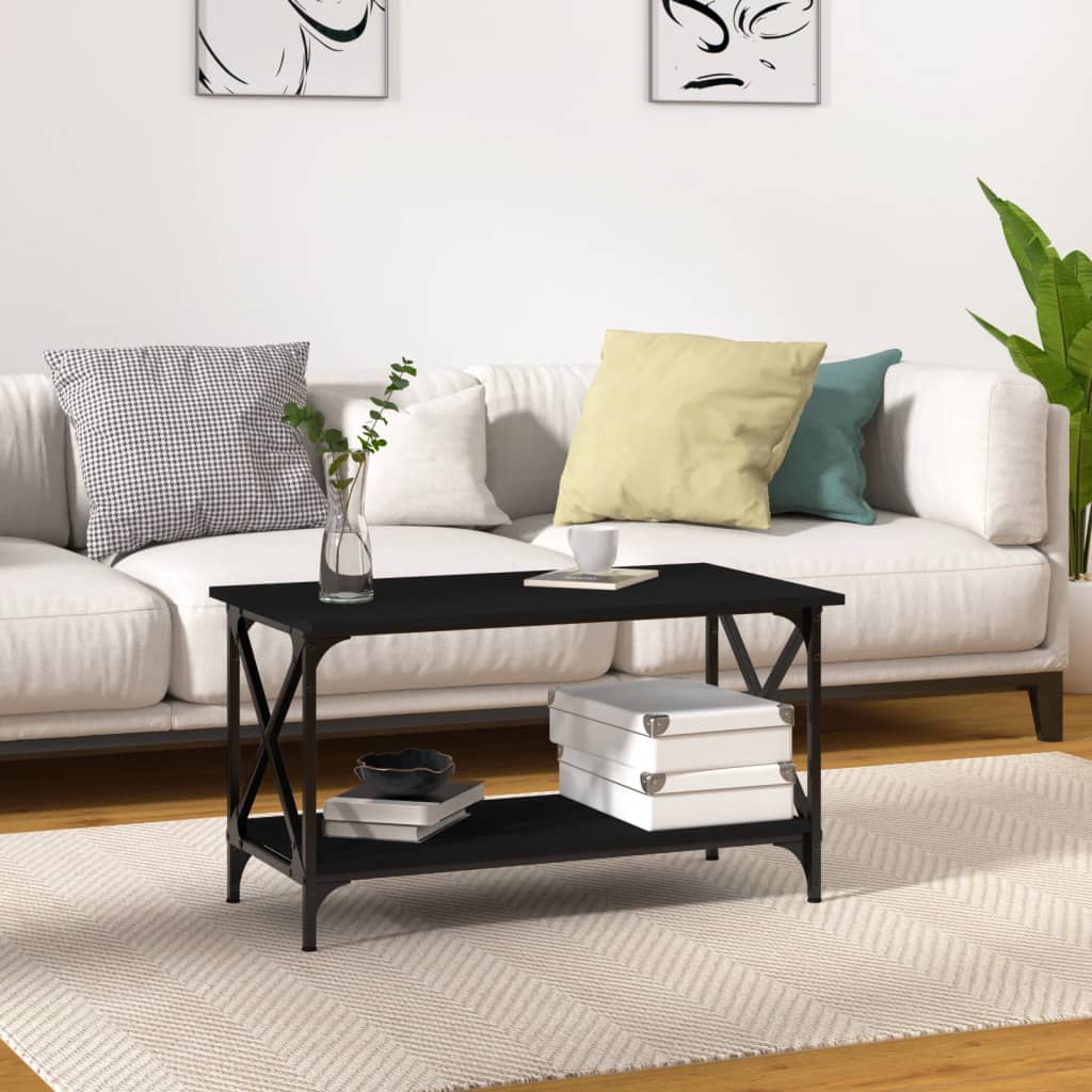 Coffee Table 80X50X45 Cm Engineered Wood And Iron