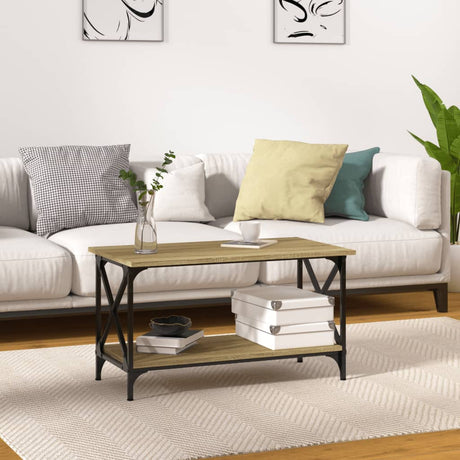 Coffee Table 80X50X45 Cm Engineered Wood And Iron