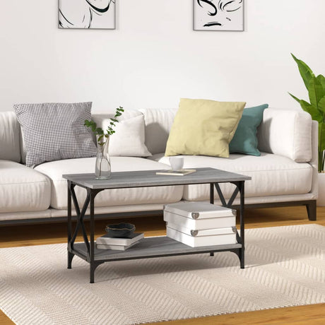 Coffee Table 80X50X45 Cm Engineered Wood And Iron