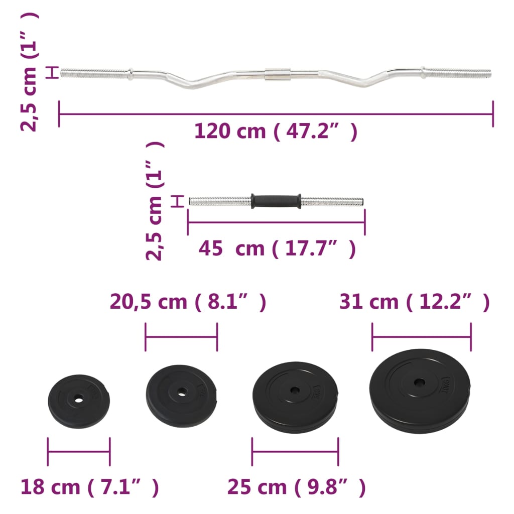 Barbell And Dumbbell With Plates