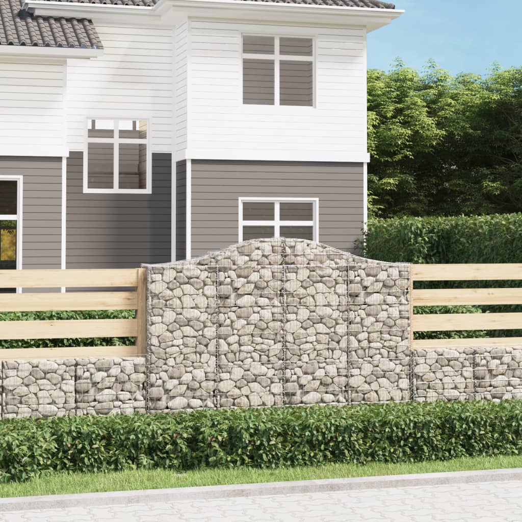 Arched Gabion Baskets 8 pcs 200x30x140/160 cm Galvanised Iron