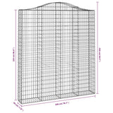 Arched Gabion Baskets 5 pcs 200x30x220/240 cm Galvanised Iron