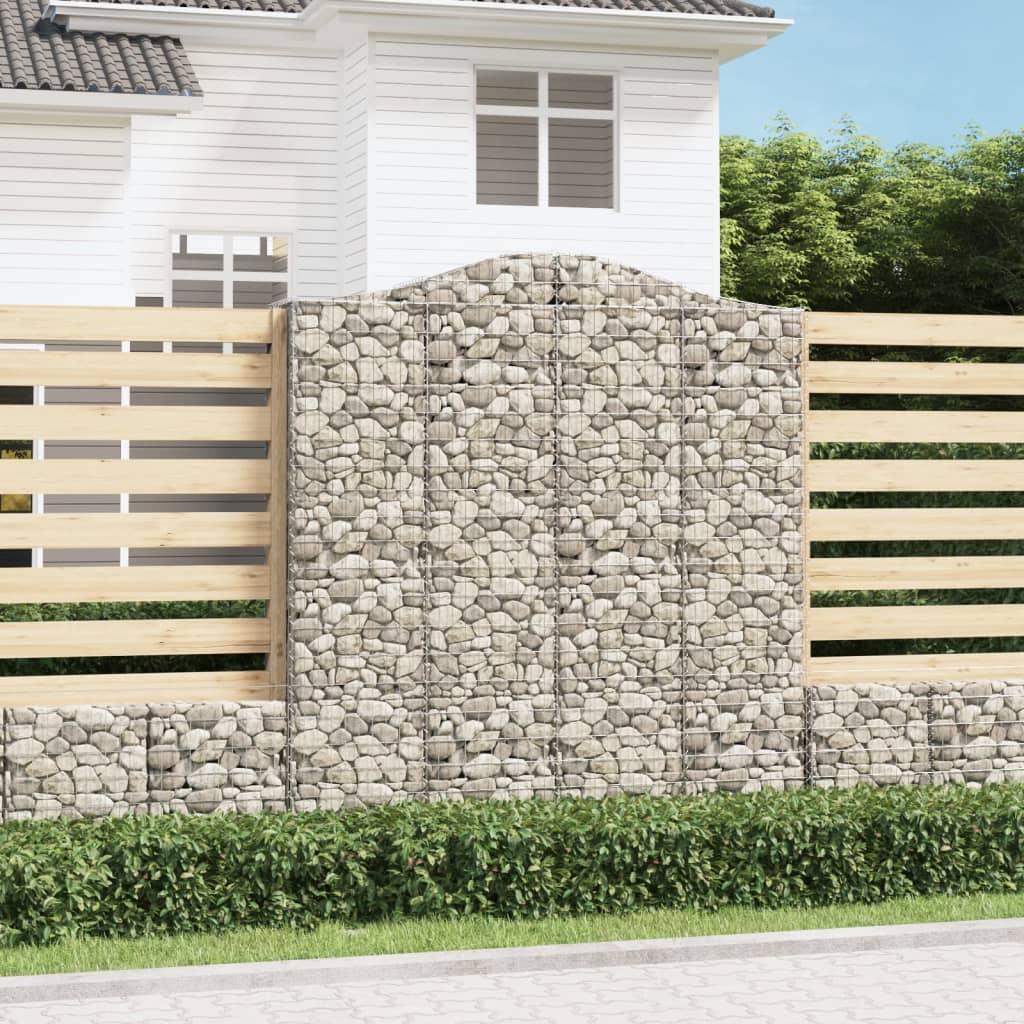 Arched Gabion Baskets 5 pcs 200x30x220/240 cm Galvanised Iron