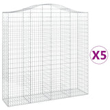 Arched Gabion Baskets 5 pcs 200x50x200/220 cm Galvanised Iron
