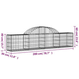 Arched Gabion Baskets 20 pcs 200x30x40/60 cm Galvanised Iron