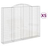 Arched Gabion Baskets 5 pcs 300x30x220/240 cm Galvanised Iron