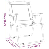 Camping Chairs 2 Pcs Oxford Fabric
