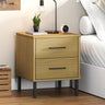 Bedside Cabinet With Metal Legs Solid Wood Pine Oslo