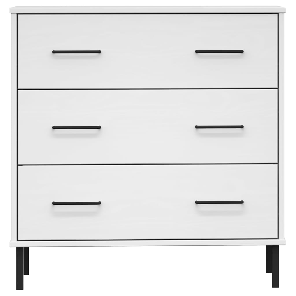 Sideboard With 3 Drawers 77X40X79.5 Cm Solid Wood Oslo