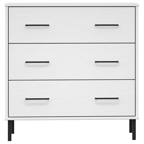 Sideboard With 3 Drawers 77X40X79.5 Cm Solid Wood Oslo