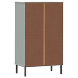 Shoe Rack With Metal Legs Solid Wood Pine Oslo