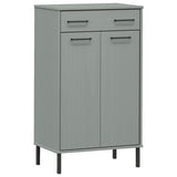 Shoe Rack With Metal Legs Solid Wood Pine Oslo