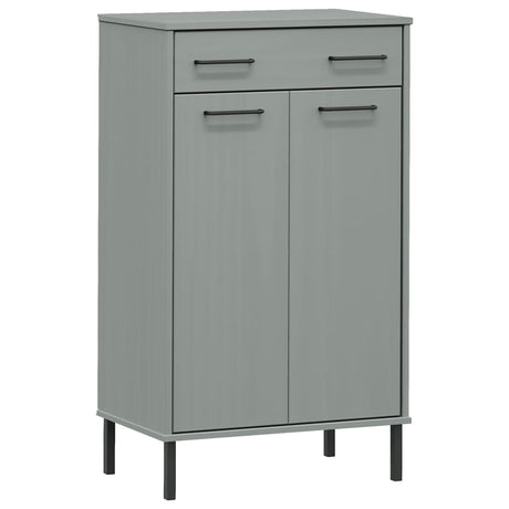 Shoe Rack With Metal Legs Solid Wood Pine Oslo