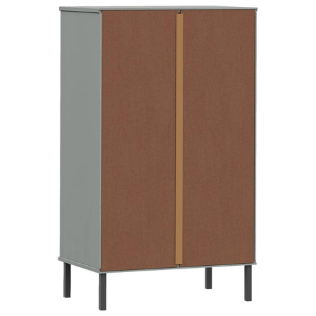 Shoe Rack With Metal Legs Solid Wood Pine Oslo
