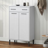 Shoe Rack With Metal Legs Solid Wood Pine Oslo