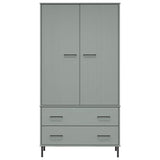 Wardrobe With Metal Legs 90X55X172.5 Cm Solid Wood Oslo