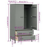 Wardrobe With Metal Legs 90X55X172.5 Cm Solid Wood Oslo