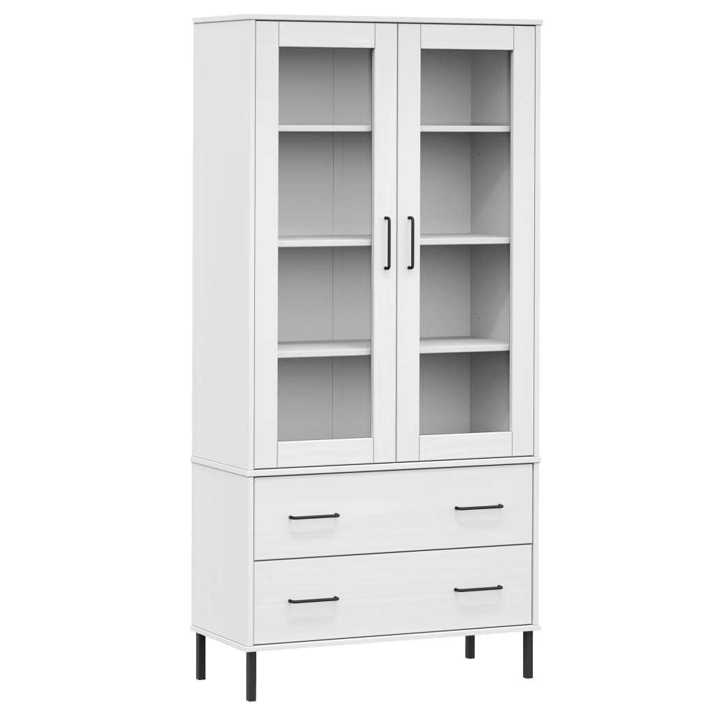 Bookcase With Metal Legs 85X35X172.5 Cm Solid Wood Oslo