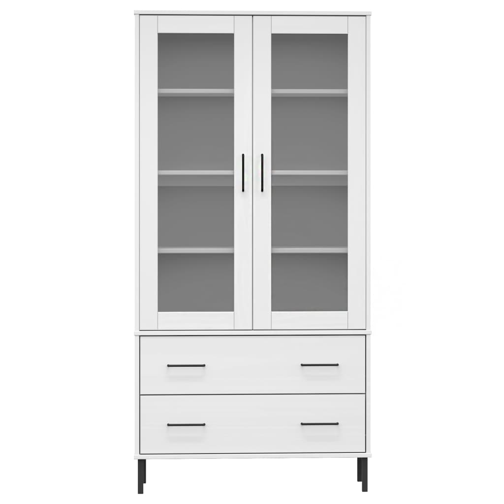 Bookcase With Metal Legs 85X35X172.5 Cm Solid Wood Oslo