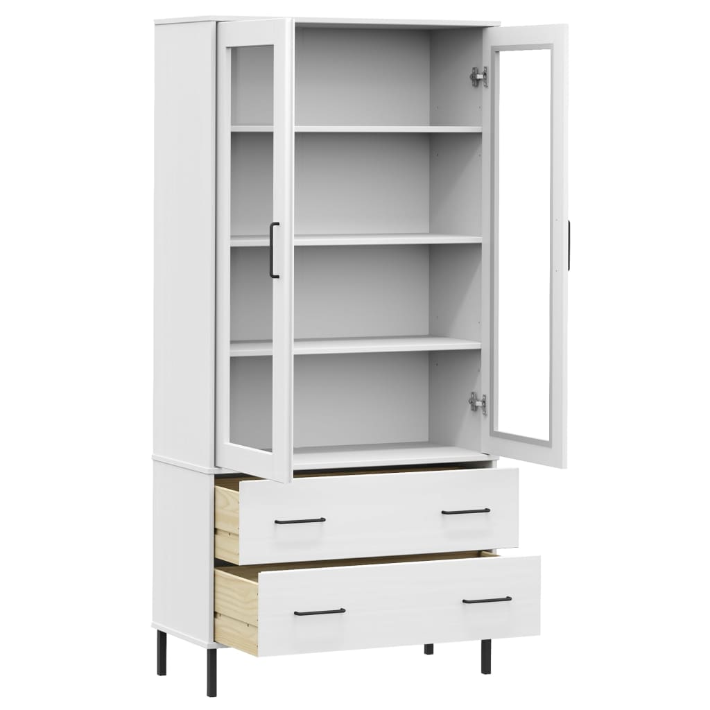 Bookcase With Metal Legs 85X35X172.5 Cm Solid Wood Oslo