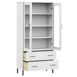 Bookcase With Metal Legs 85X35X172.5 Cm Solid Wood Oslo