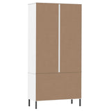 Bookcase With Metal Legs 85X35X172.5 Cm Solid Wood Oslo