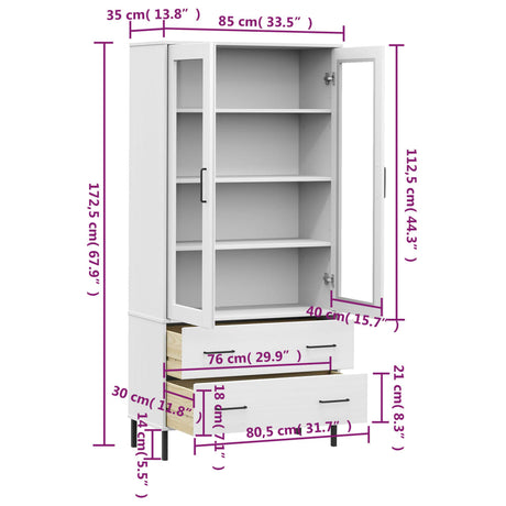 Bookcase With Metal Legs 85X35X172.5 Cm Solid Wood Oslo