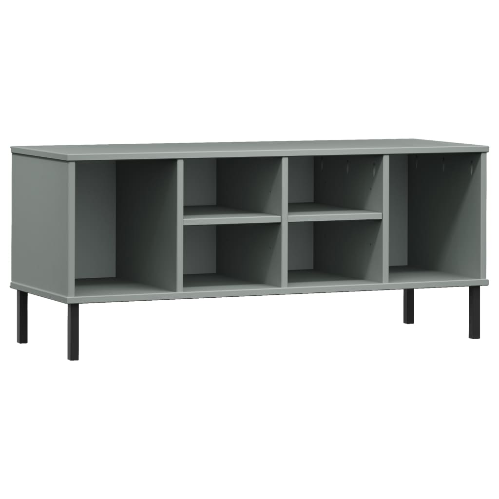 Shoe Rack With Metal Legs 106X35X45 Cm Solid Wood Oslo