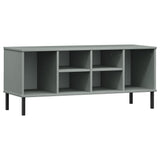 Shoe Rack With Metal Legs 106X35X45 Cm Solid Wood Oslo