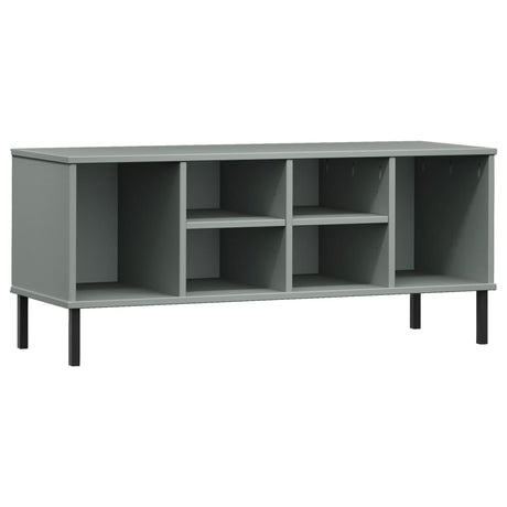 Shoe Rack With Metal Legs 106X35X45 Cm Solid Wood Oslo