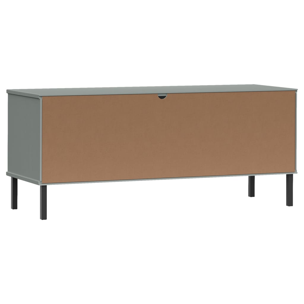 Shoe Rack With Metal Legs 106X35X45 Cm Solid Wood Oslo