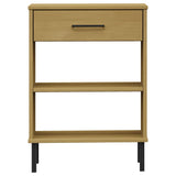 Console Cabinet With Metal Legs Solid Wood Pine Oslo