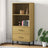Bookcase With 2 Drawers 60X35X128.5 Cm Solid Wood Oslo