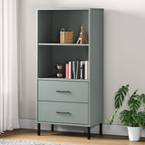 Bookcase With 2 Drawers 60X35X128.5 Cm Solid Wood Oslo
