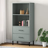 Bookcase With 2 Drawers 60X35X128.5 Cm Solid Wood Oslo
