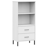 Bookcase With 2 Drawers 60X35X128.5 Cm Solid Wood Oslo