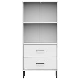 Bookcase With 2 Drawers 60X35X128.5 Cm Solid Wood Oslo