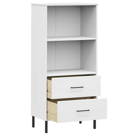 Bookcase With 2 Drawers 60X35X128.5 Cm Solid Wood Oslo